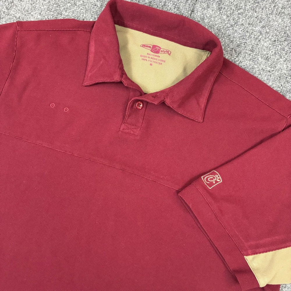 Vintage Chick-fil-A Team Style Employee Uniform Shirt Maroon Burgundy Men Medium